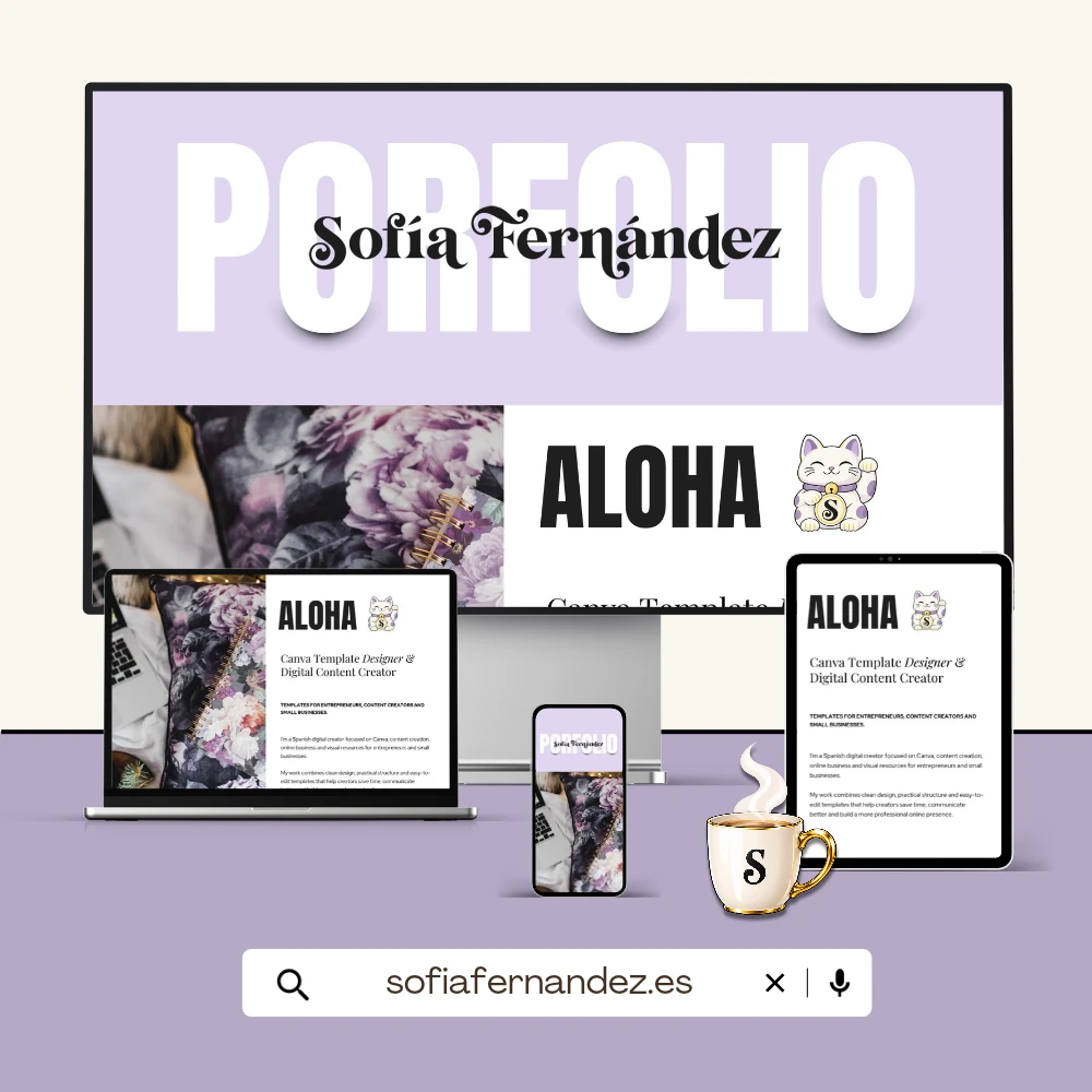 Ejemplo de diseño web creado en Canva