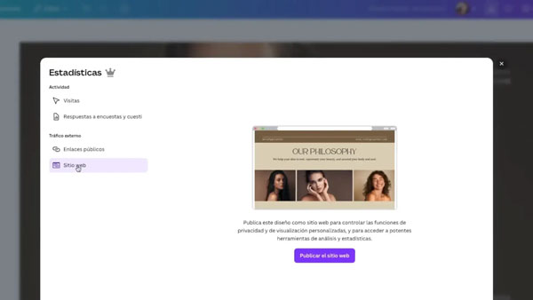 de presentacion a web en canva