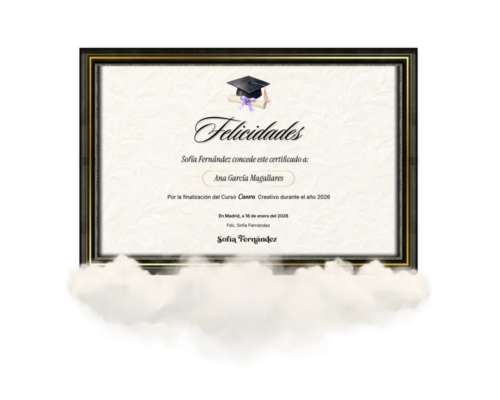 Certificado de finalización de Canva Creativo