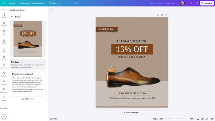 meta check app en canva