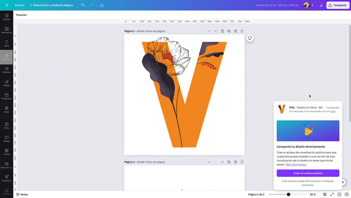paso 10 letras bonitas en canva